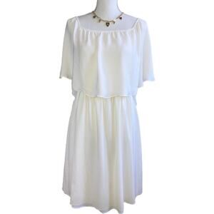 Alice + Olivia Off White Ruffle Off Shoulder Dress Size Large